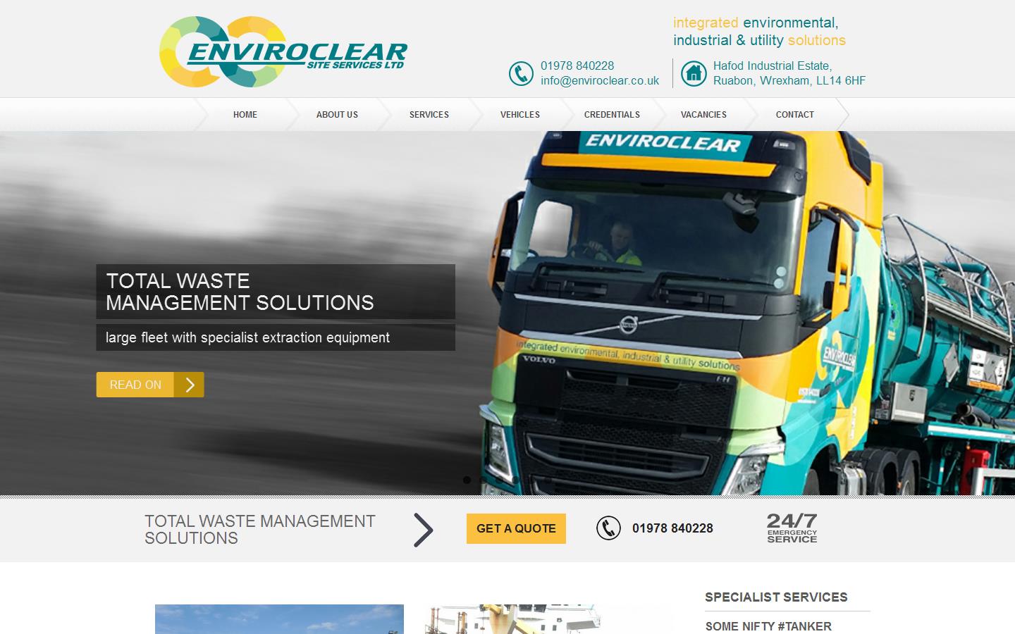 Enviroclear Site Services Ltd Website