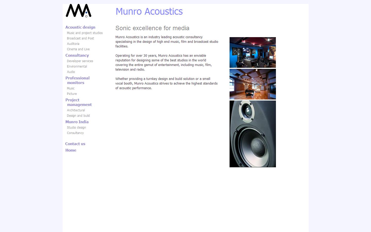 Munro Acoustics Website