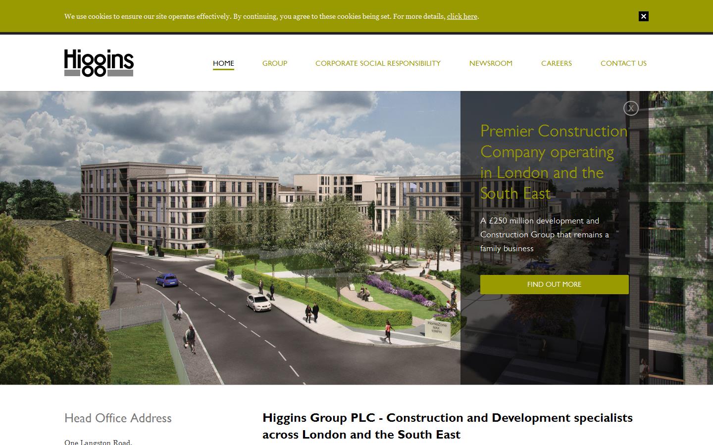Higgins Group Plc Website