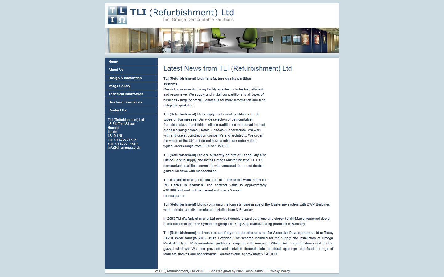 Omega Partitions Ltd Website