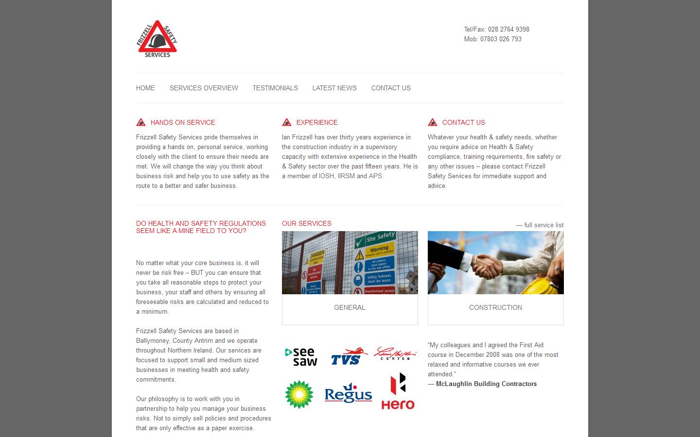 Frizzell Safety Services Website