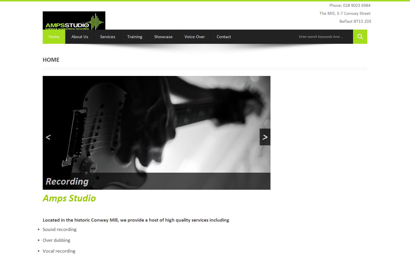 Amps Recording Studio Website