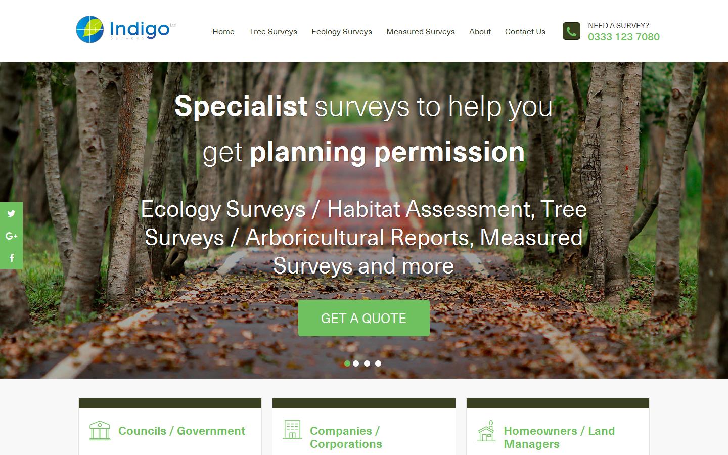 Indigo Surveys Website