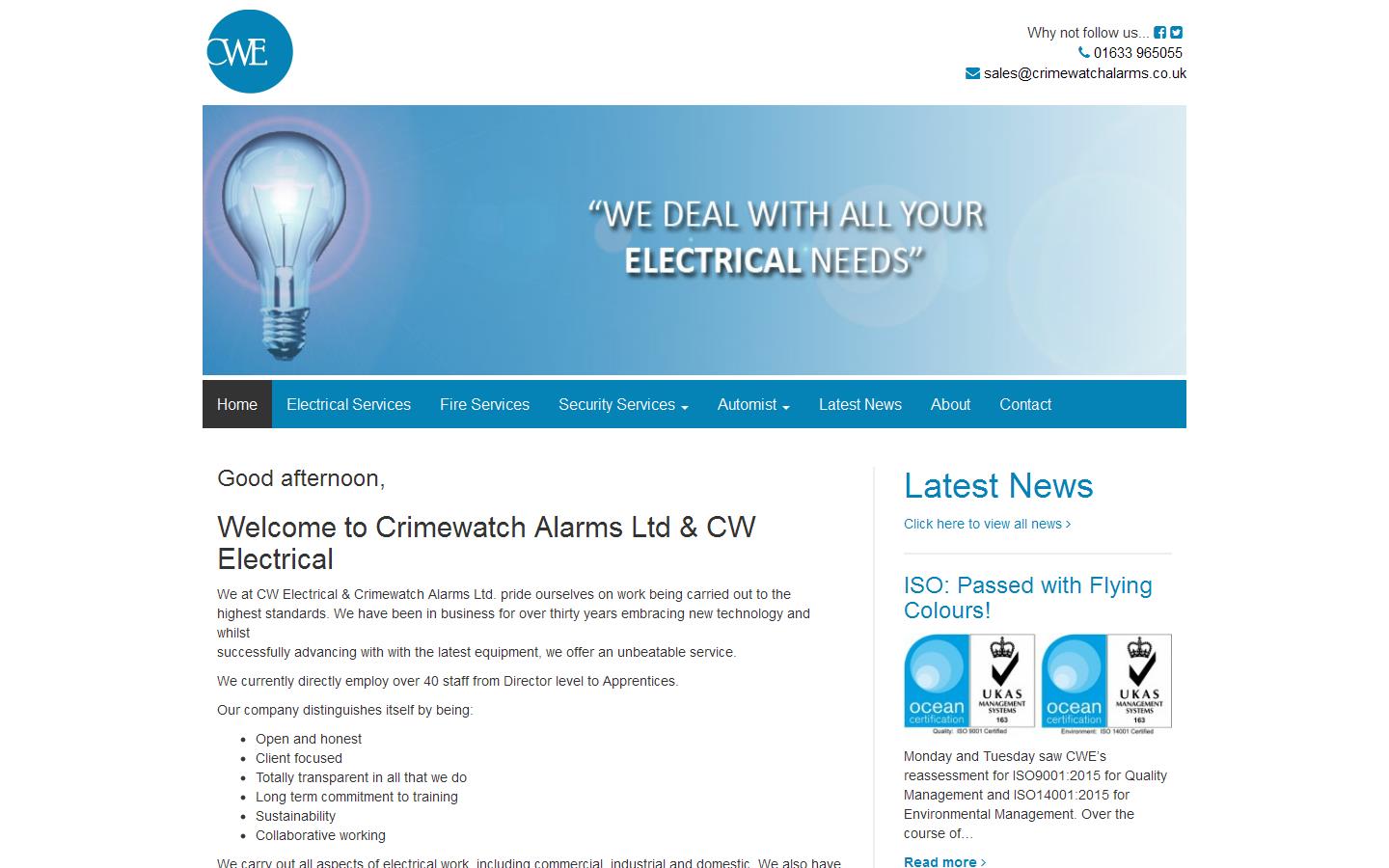Crimewatch Alarms Ltd Website