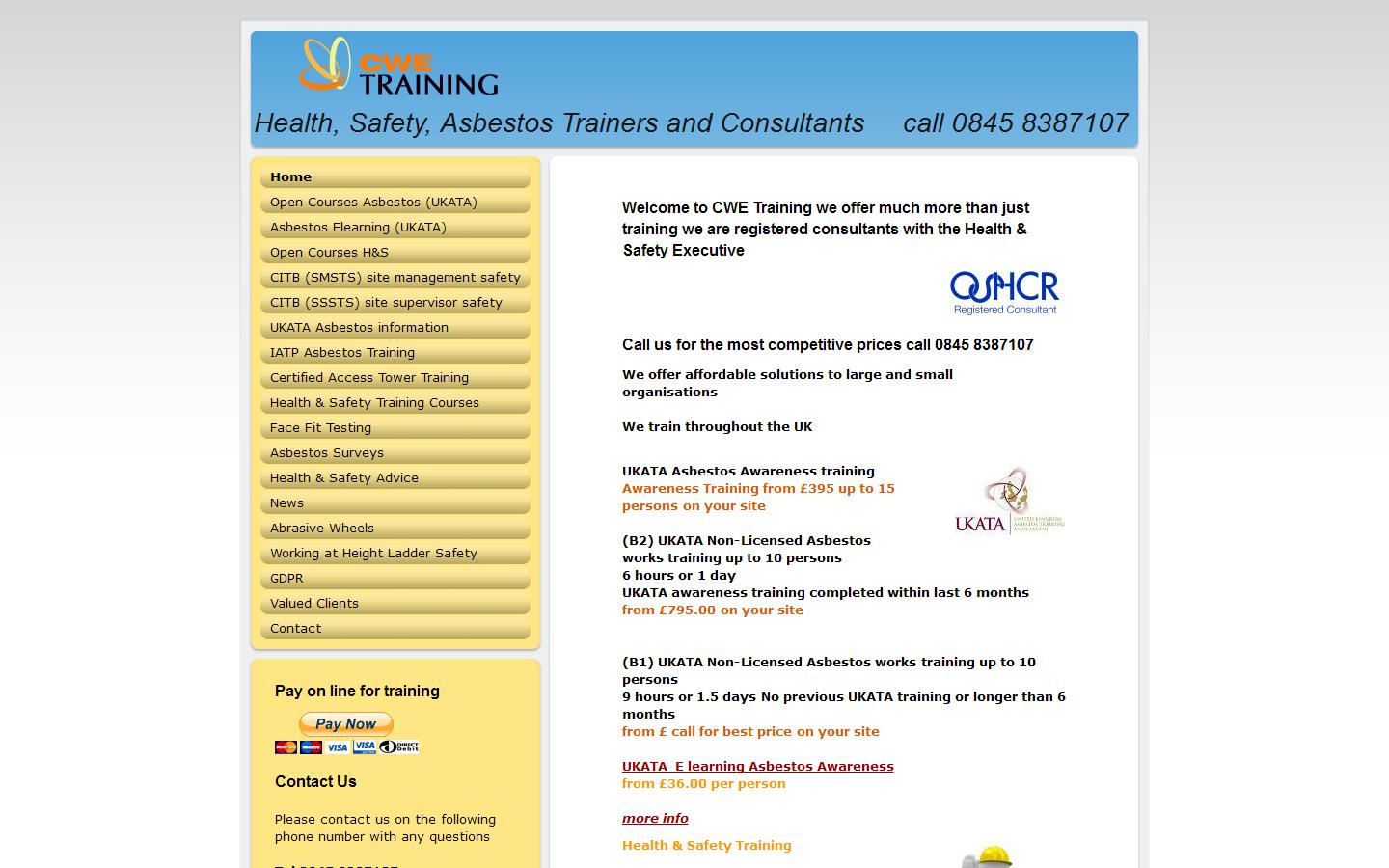 CWE Training Ltd Website