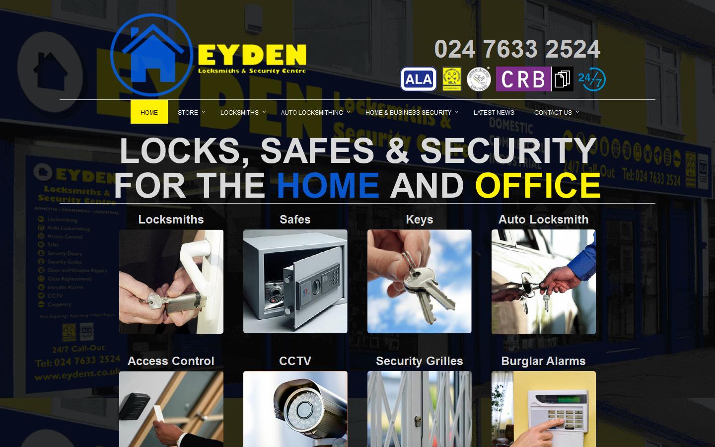 Eyden Locksmith & Security Centre Website