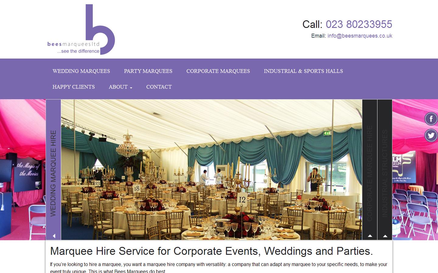 Bee''s Marquees Ltd Website