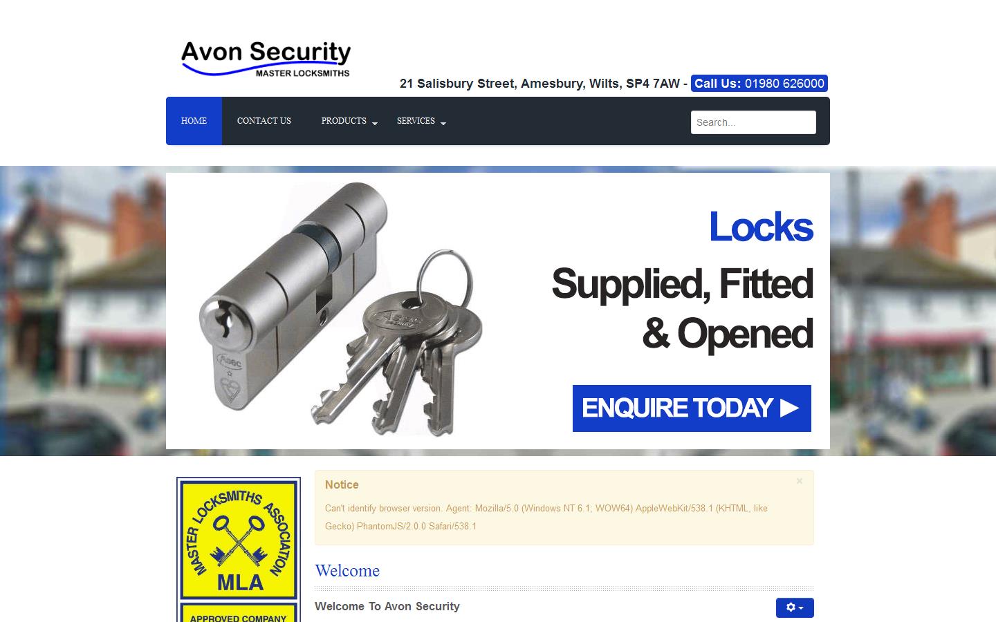 Avon Security Ltd Website
