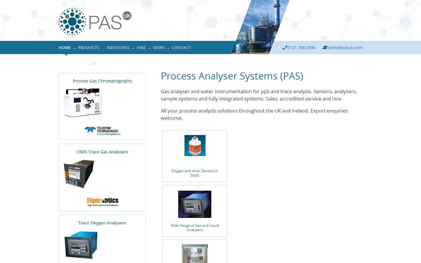Process Analyser Systems Ltd Website