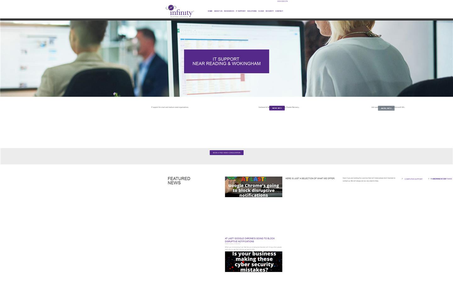 Infinity Business Solutions Website