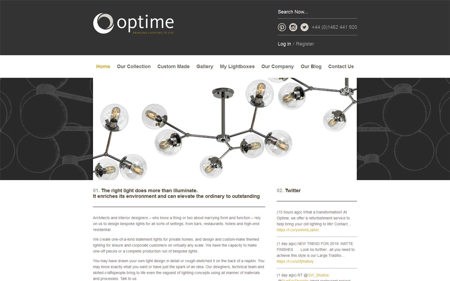 Optime Lighting Ltd Website