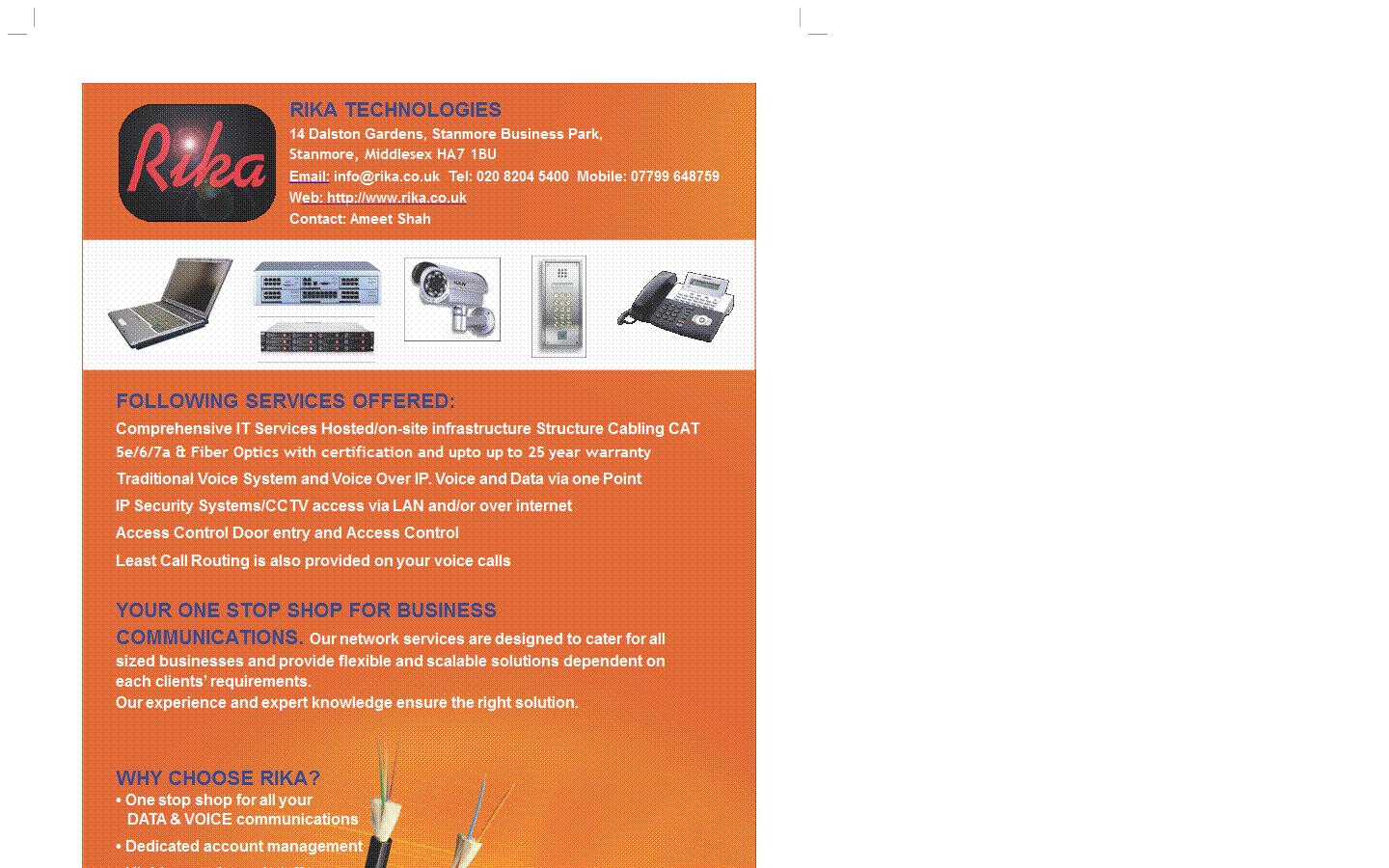 Rika Technologies Website