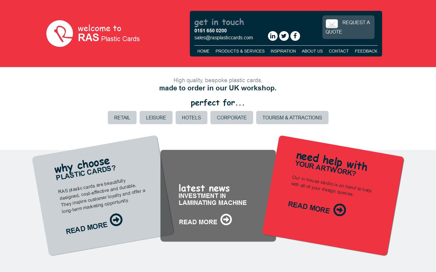 RAS Plastic Cards Website