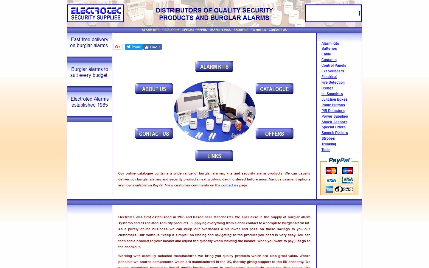 Electrotec Security Supplies Website