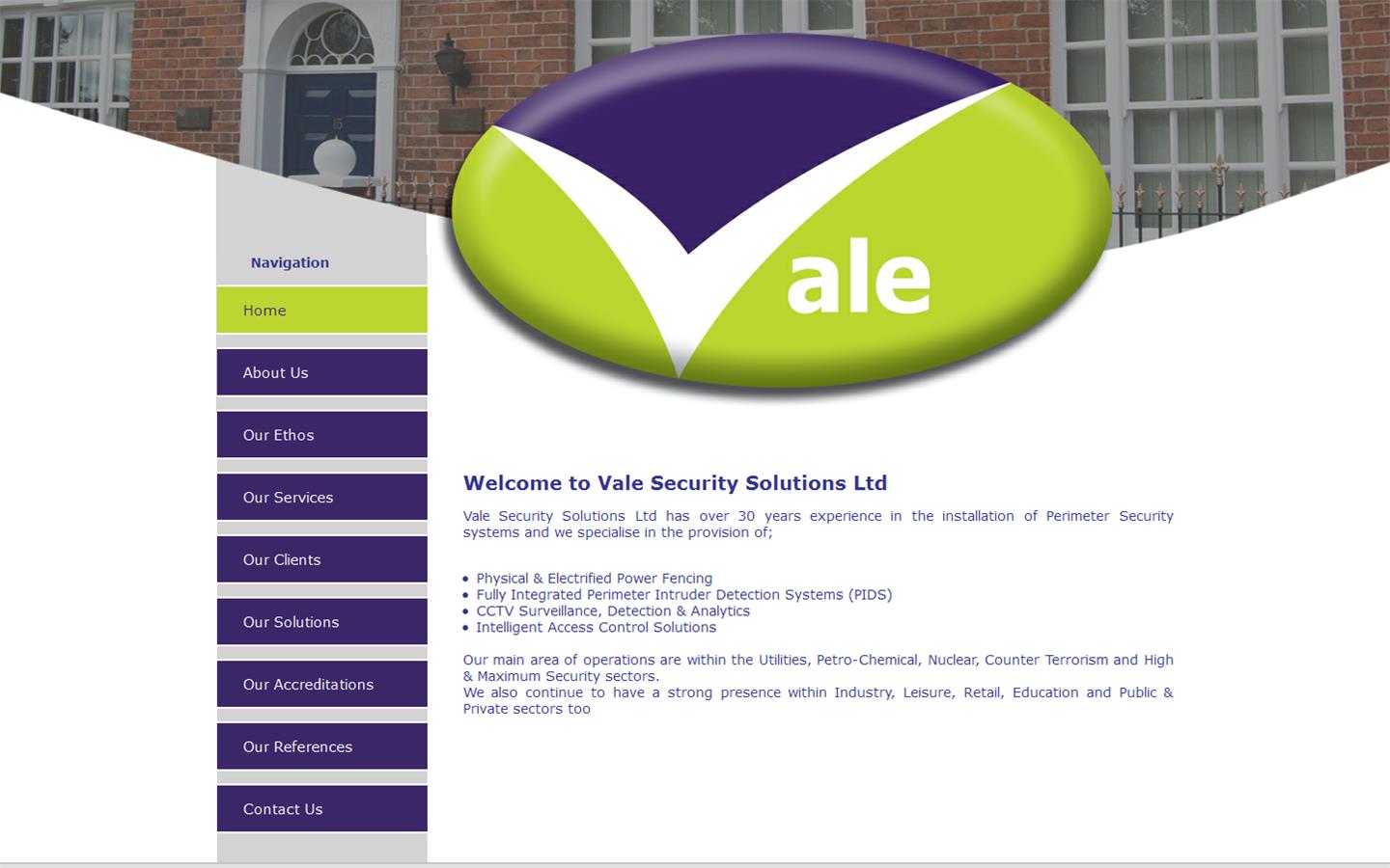Vale Security Solutions Ltd Website