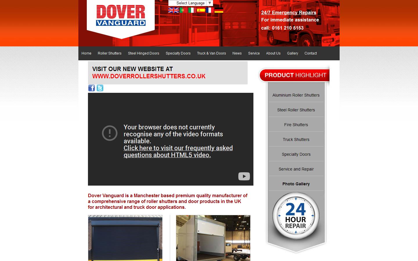 Dover Vanguard Website