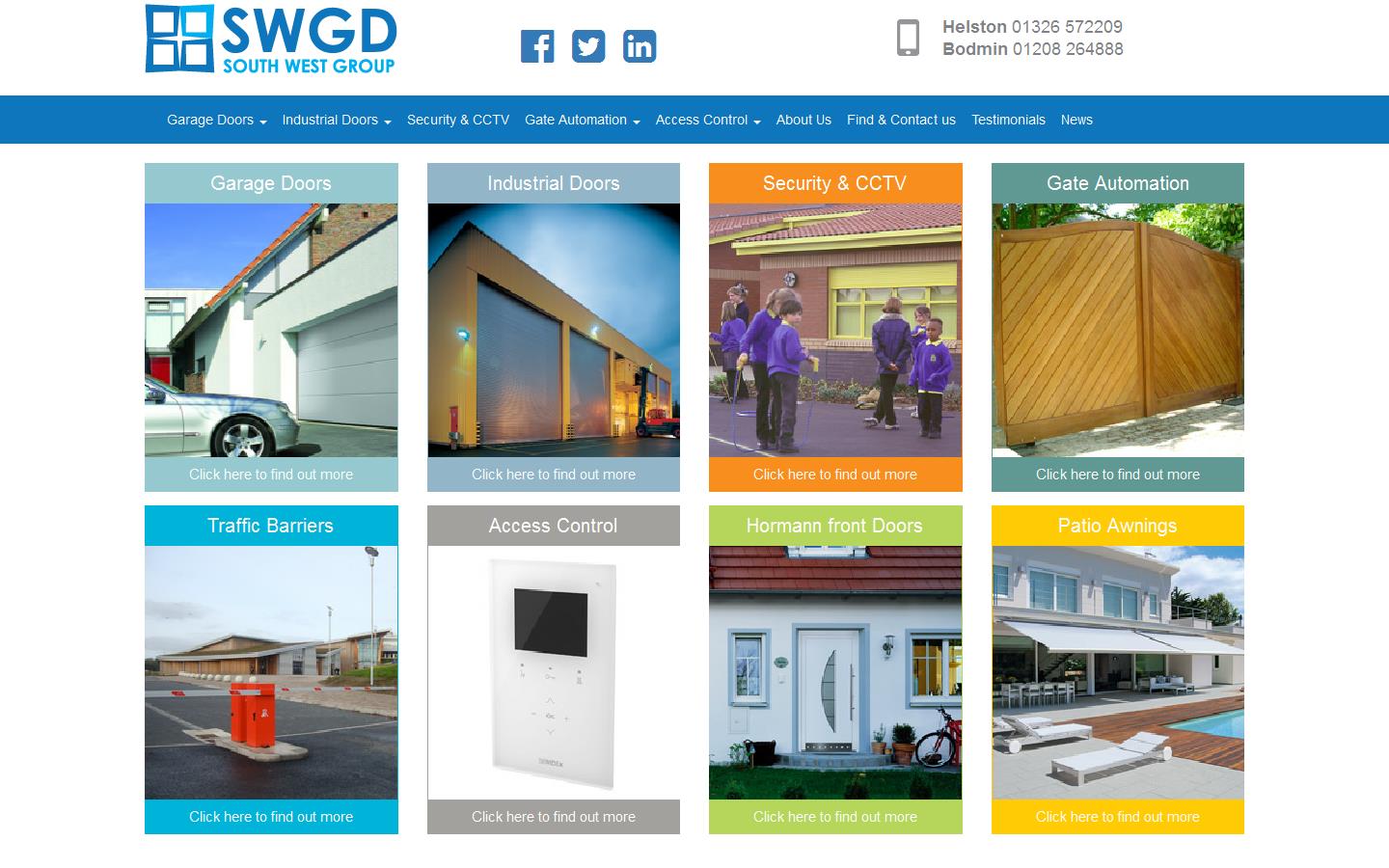 South West Garage Doors Website