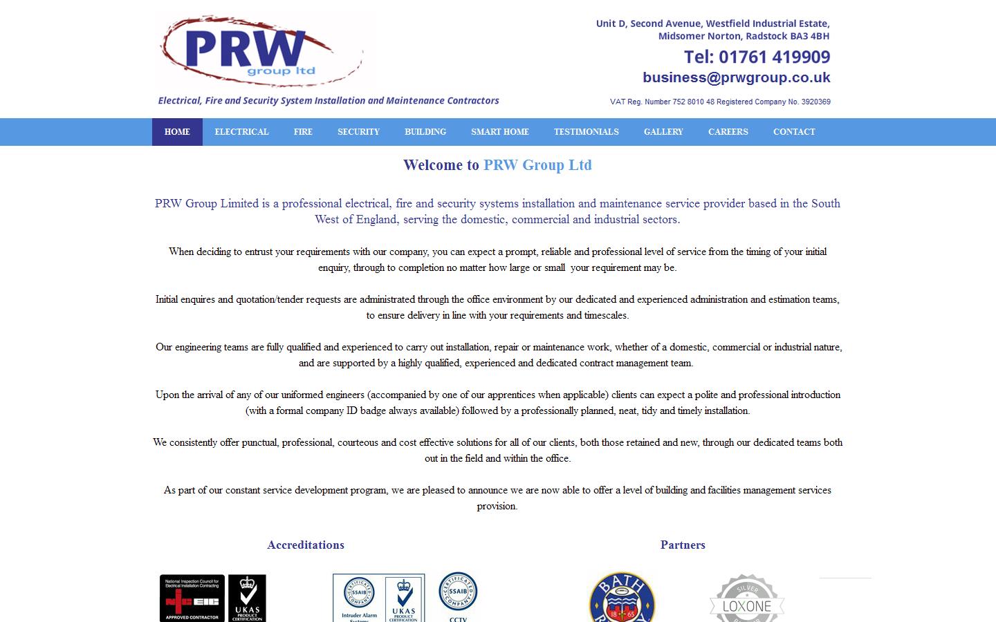 PRW Group Ltd Website