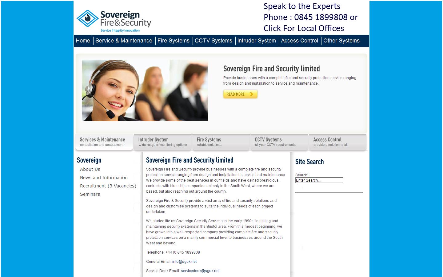 Sovereign Fire & Security Website