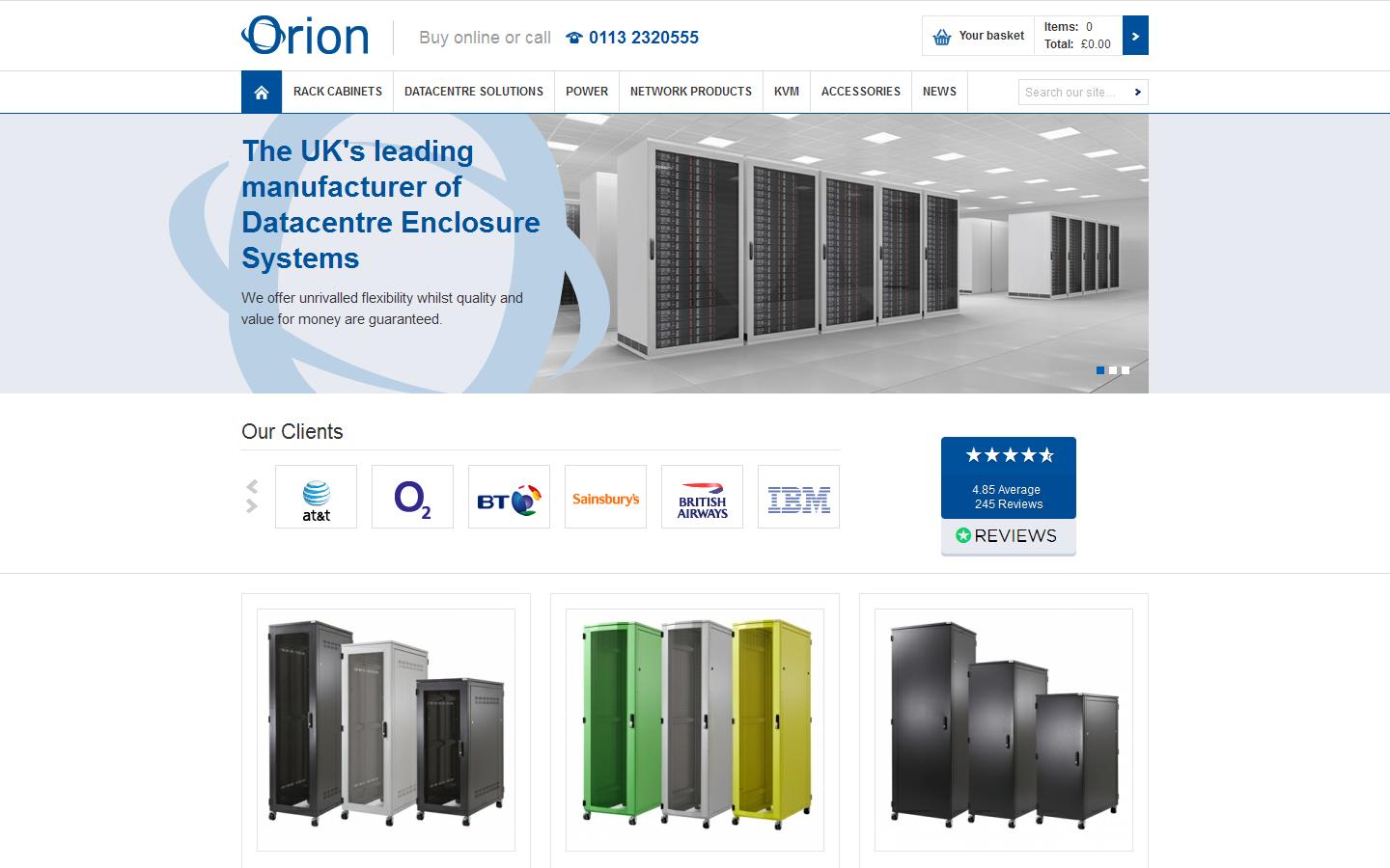 Orion Rack Cabinets Website