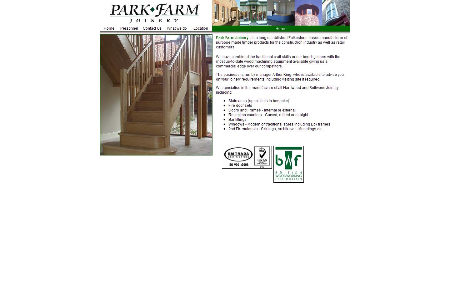 Park Farm Joinery Website
