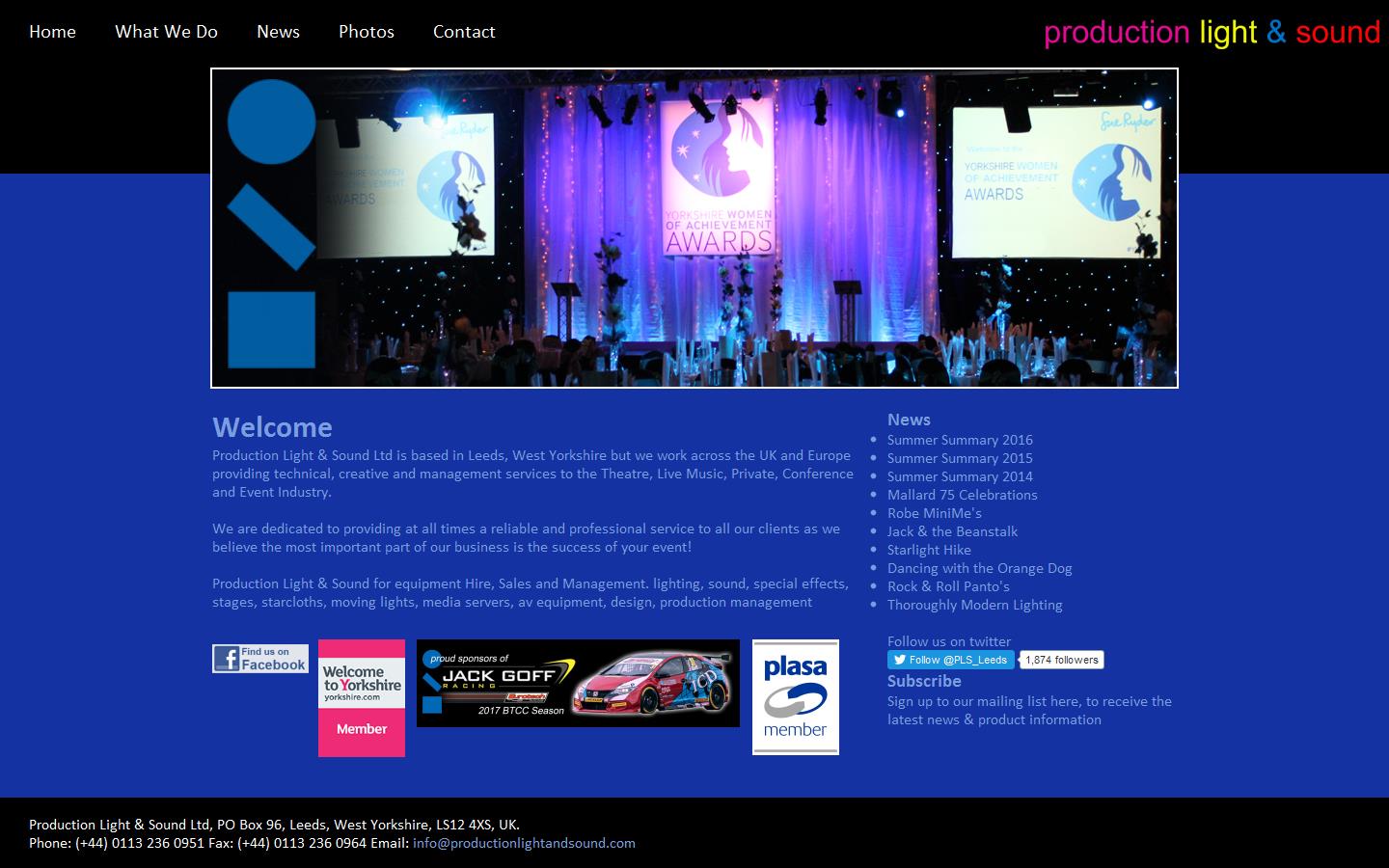 Production Light & Sound Website