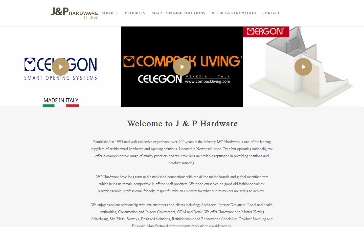 J & P Hardware Ltd Website