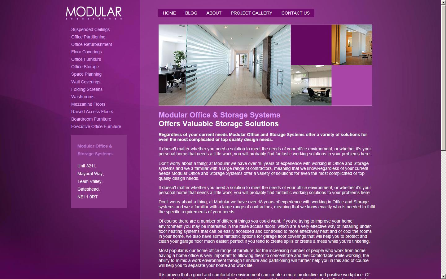 Modular Office & Storage Systems Website