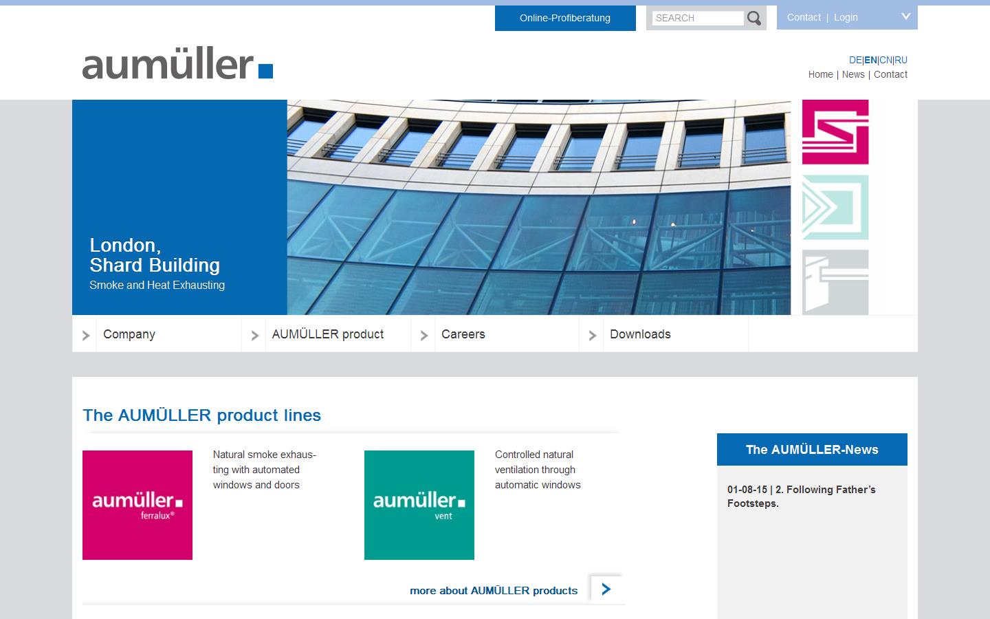 Aumuller UK Ltd Website