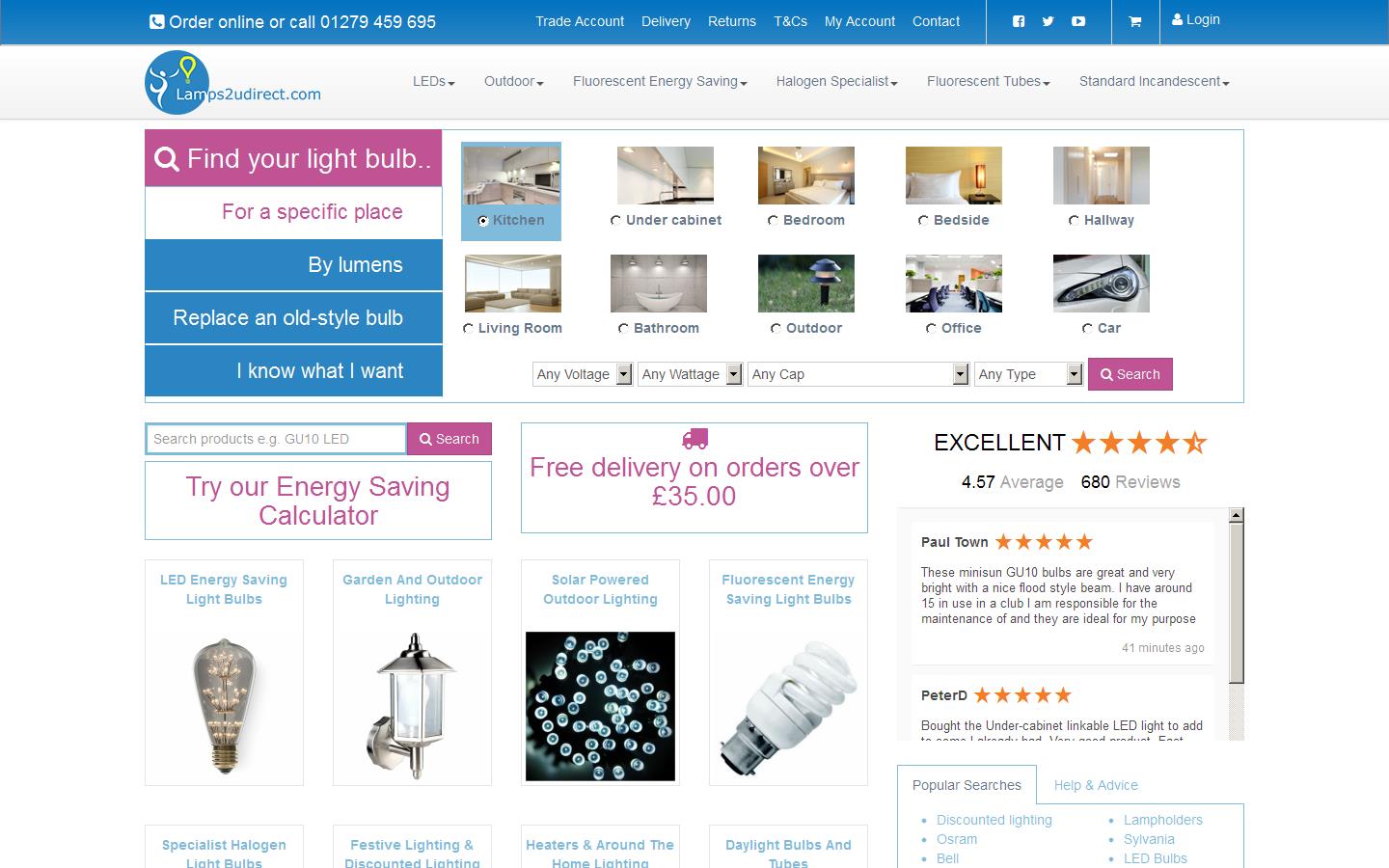 lamps2udirect.com Website