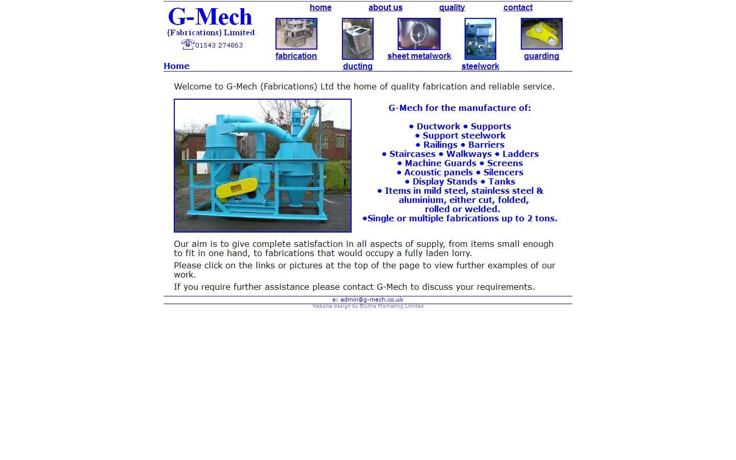 G-mech Fabrications Ltd Website