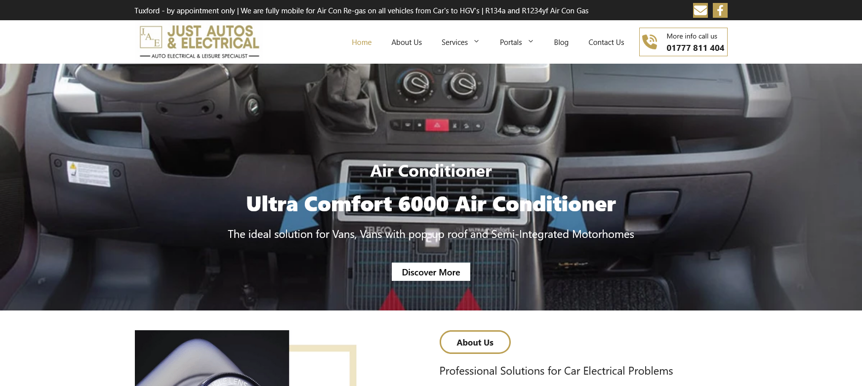 Just Autos & Electrical Ltd Website Screenshot 001