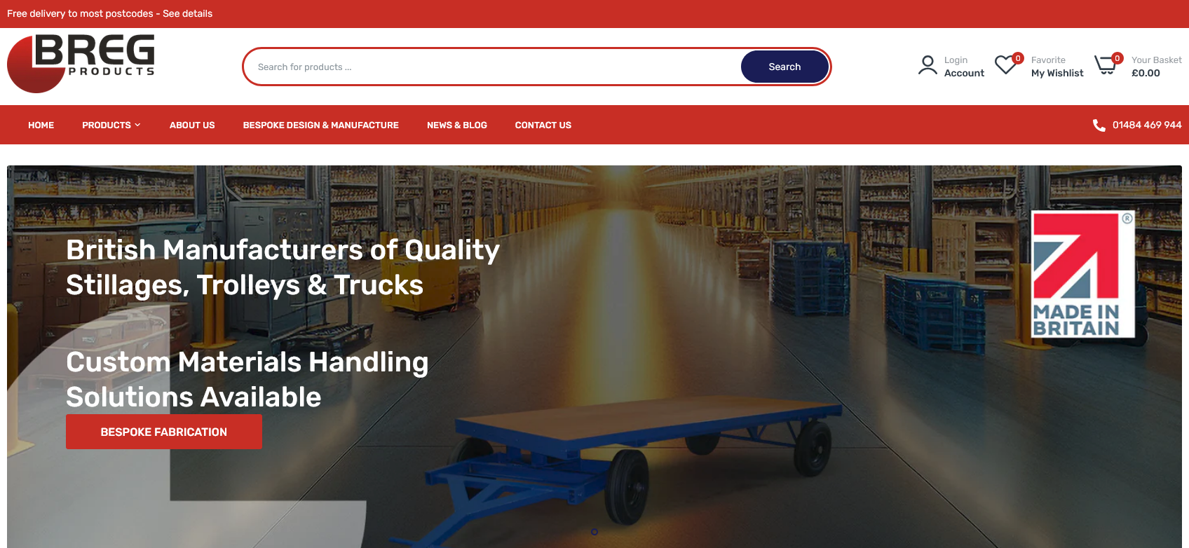 Breg Products Ltd Website Screenshot 001