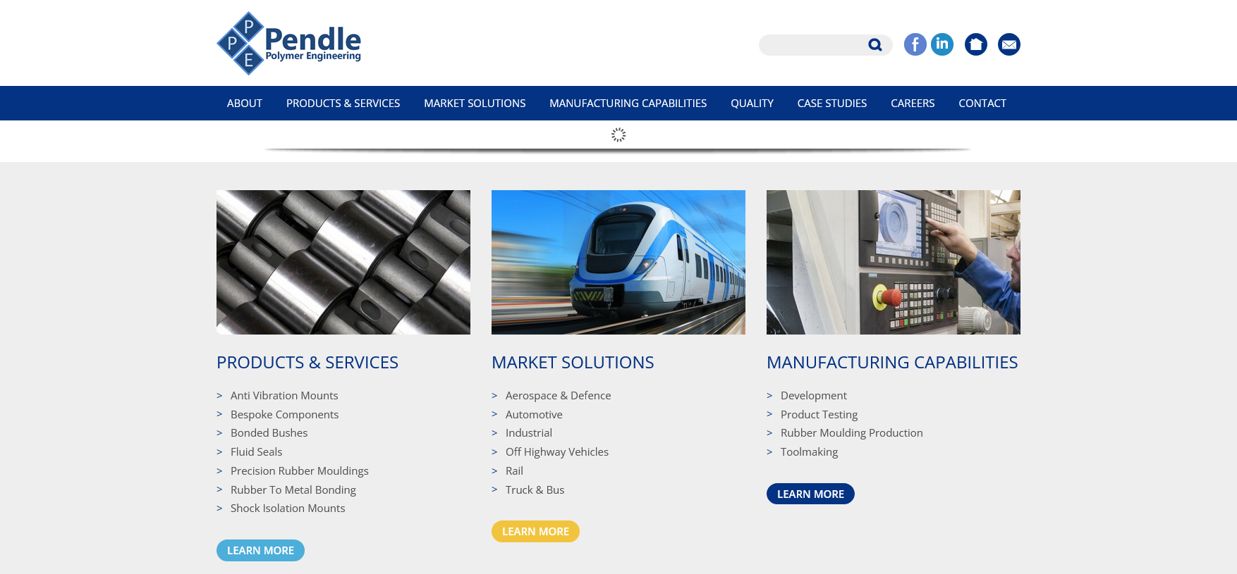 Pendle Polymer Engineering Ltd Website Screenshot 001