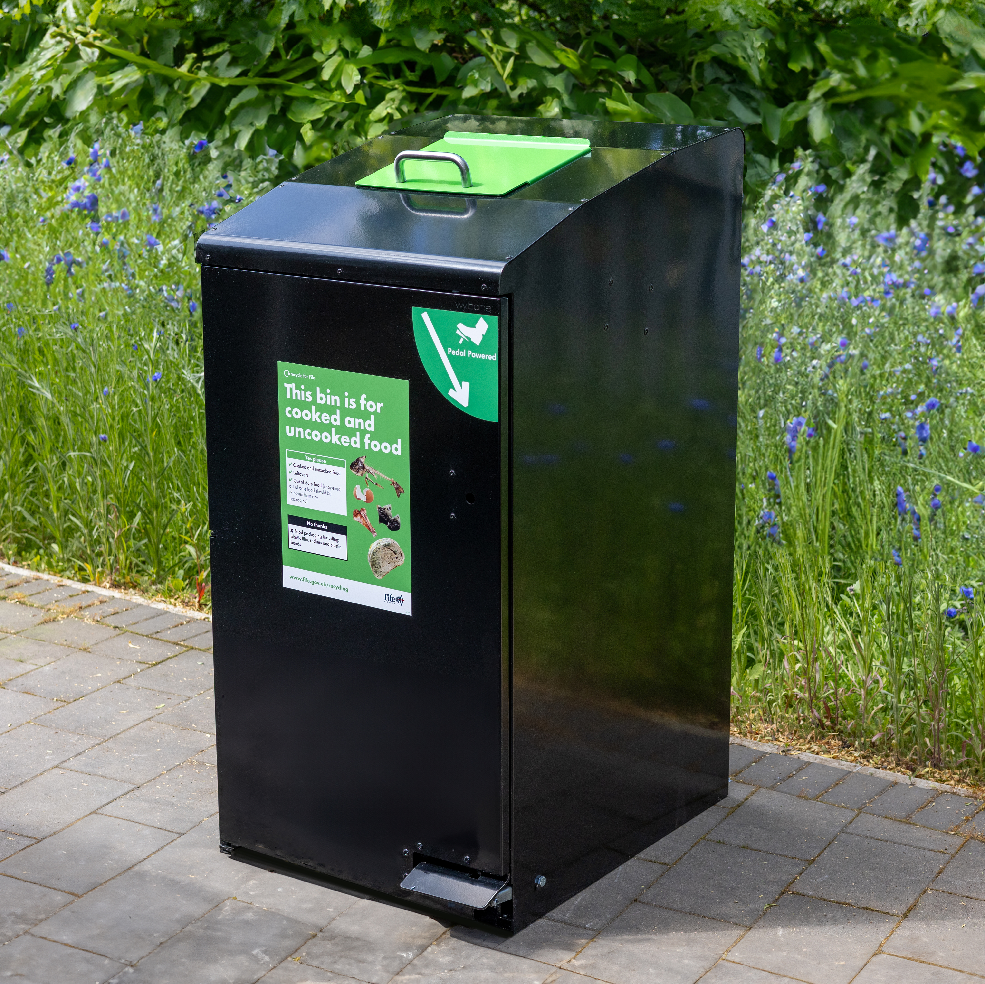 FWWB Food Waste Wheelie Bin Cover. Pedal Opening.