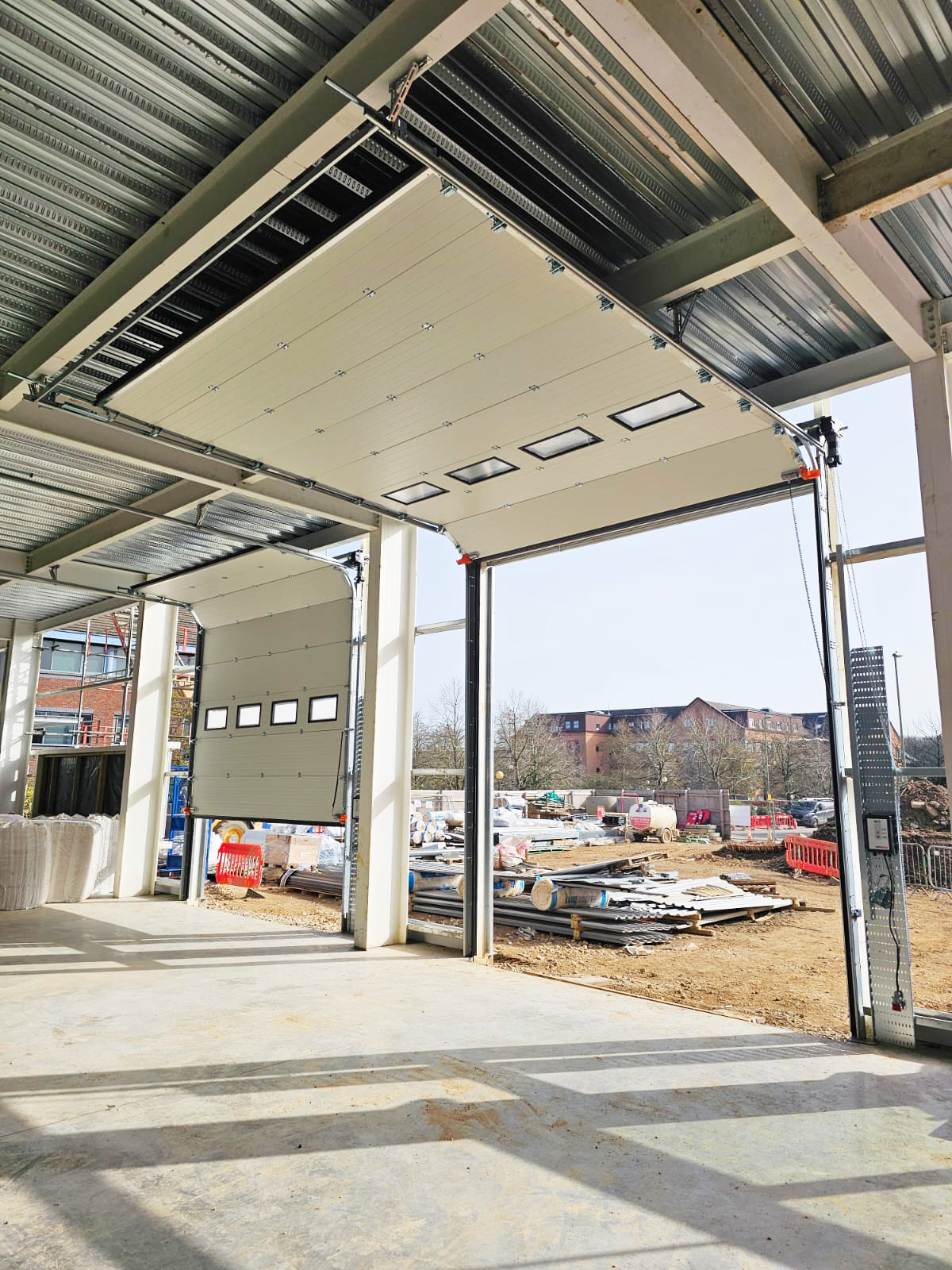 Stertil complete sectional doors installation at Hook Development