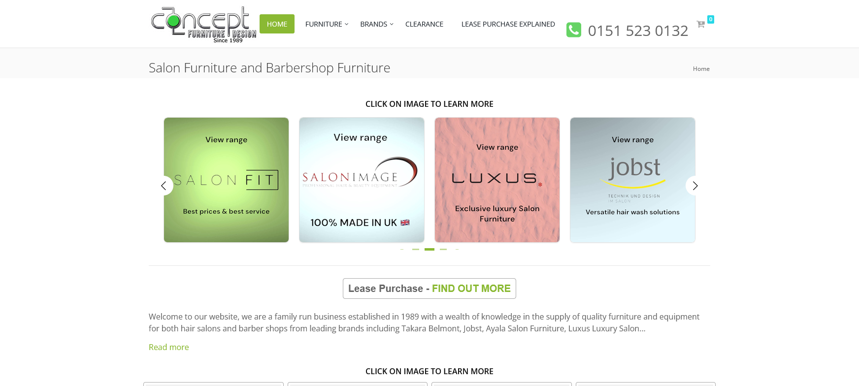 Concept Salon Furniture Website Screenshot 001