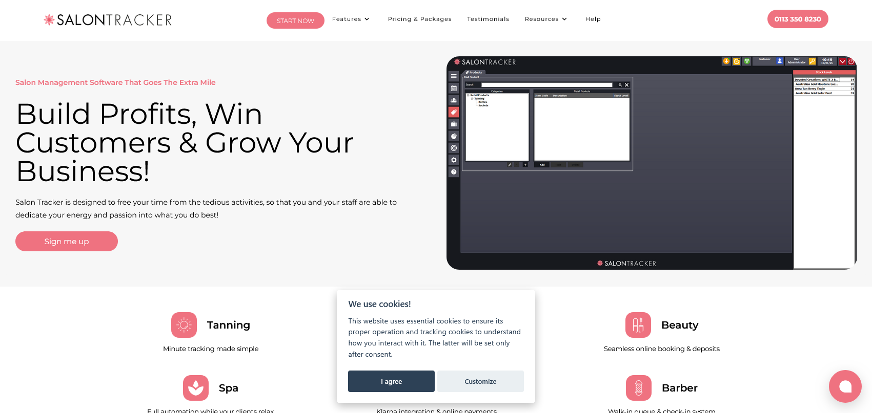 Salon Tracker Ltd Website Screenshot 001