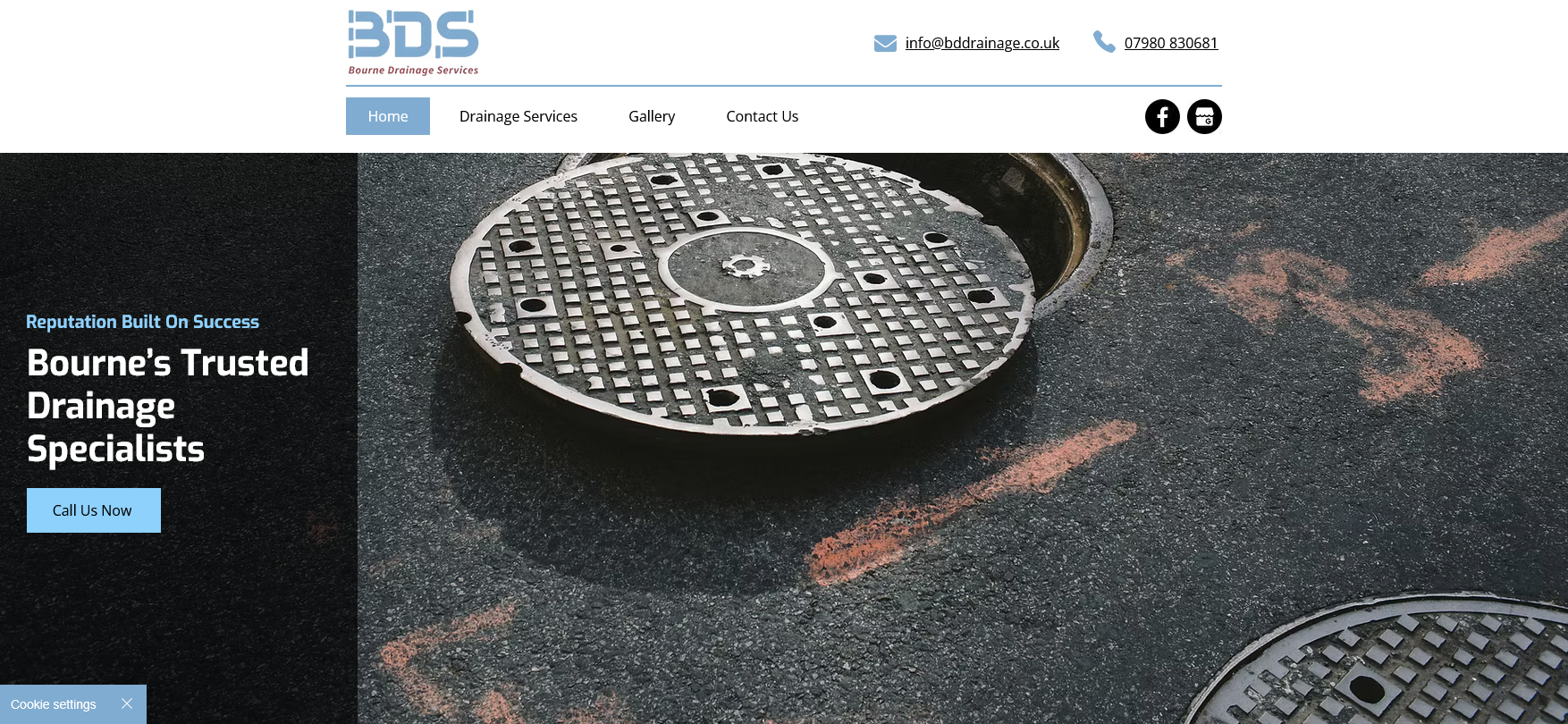 Bourne Drainage Services Website Screenshot 001