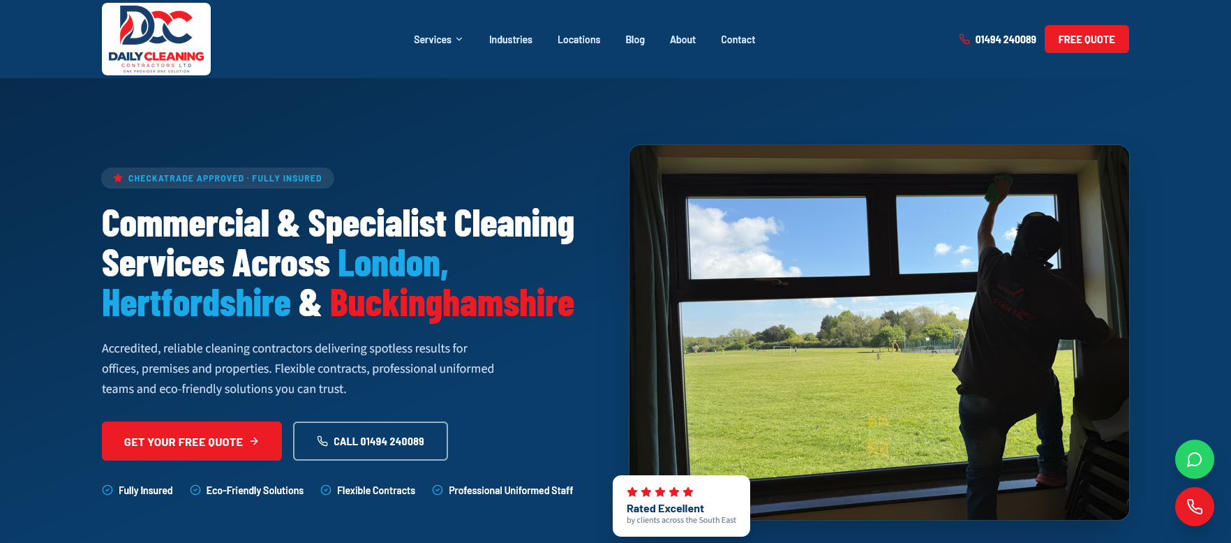 Daily Cleaning Contractors Ltd Website Screenshot 001