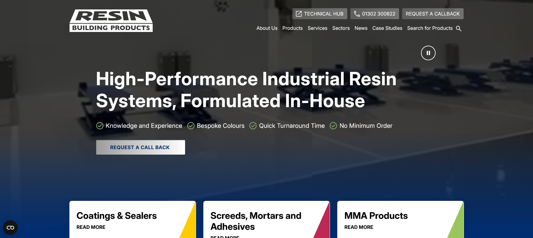 Resin Building Products Ltd Website Screenshot 001