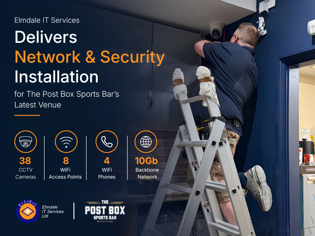 Elmdale IT Services Completes Network and Security Installation for Post Box Sports Bar's New Venue