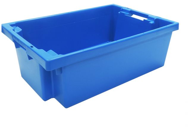 Stacking Storage Box (32L, Blue) 600 x 400 x 200mm in Preston