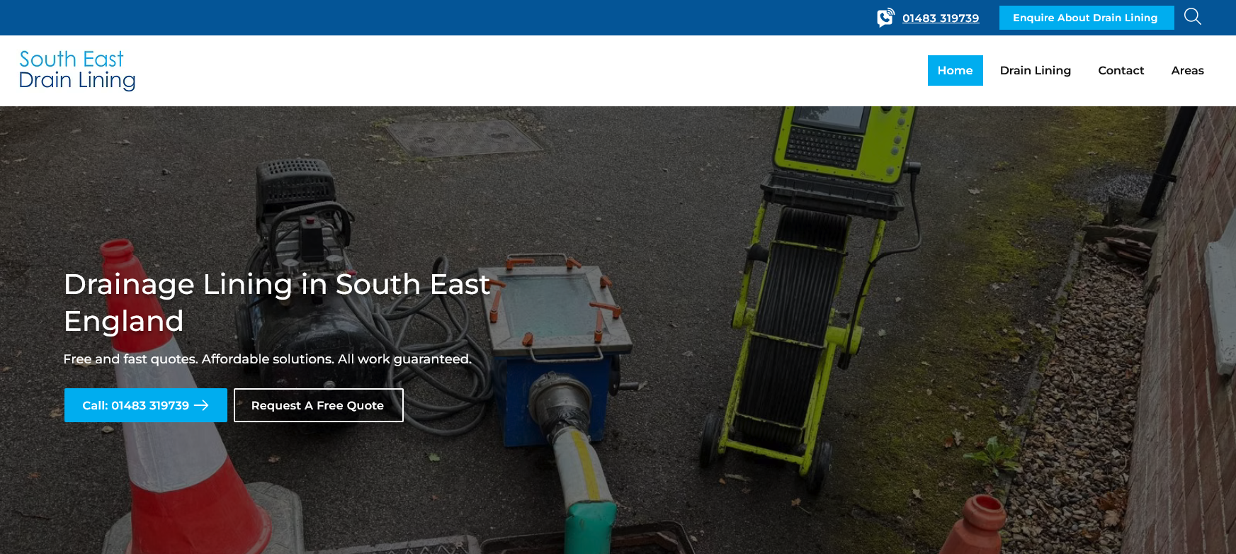 South East Drain Lining Website Screenshot 001