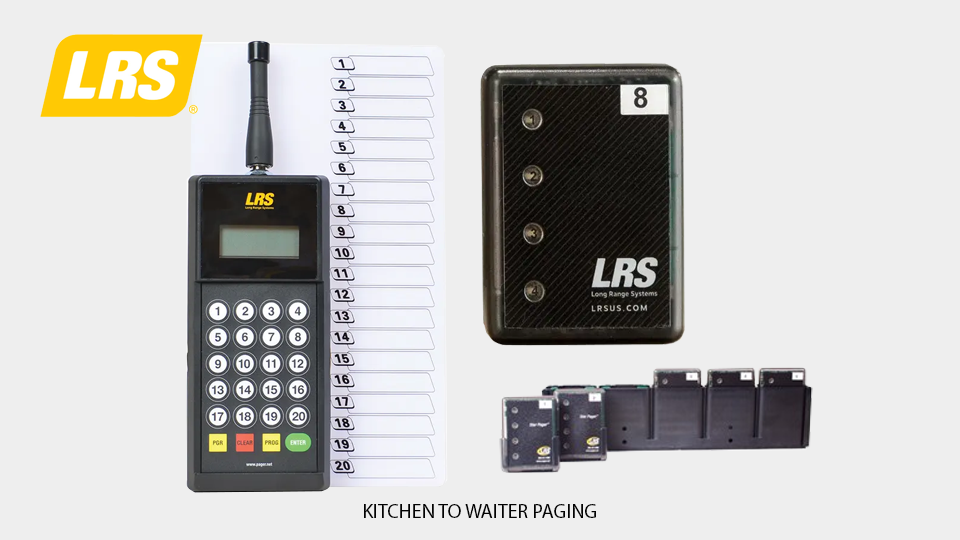 Kitchen to waiter paging systems for restaurants