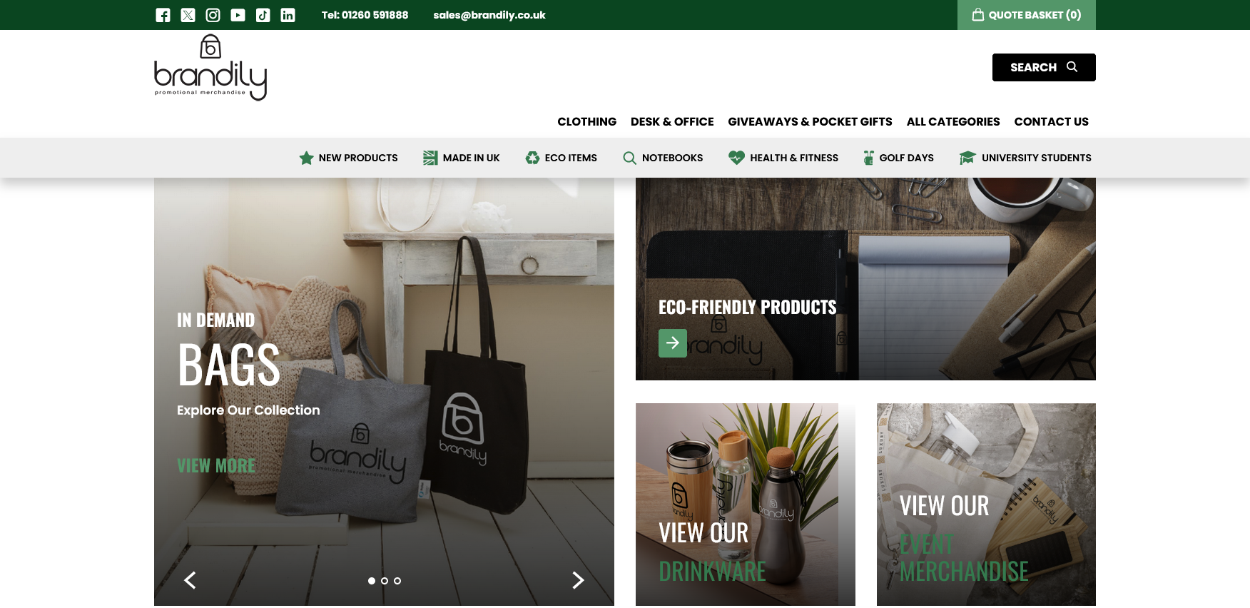 Brandily Promotional Merchandise Website Screenshot 001