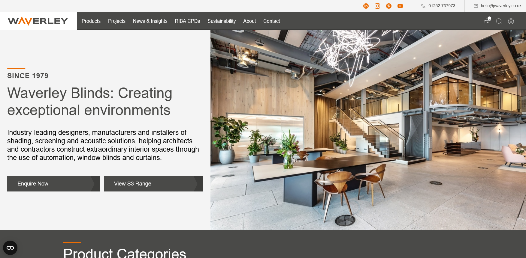 Waverley Blinds Website Screenshot 001