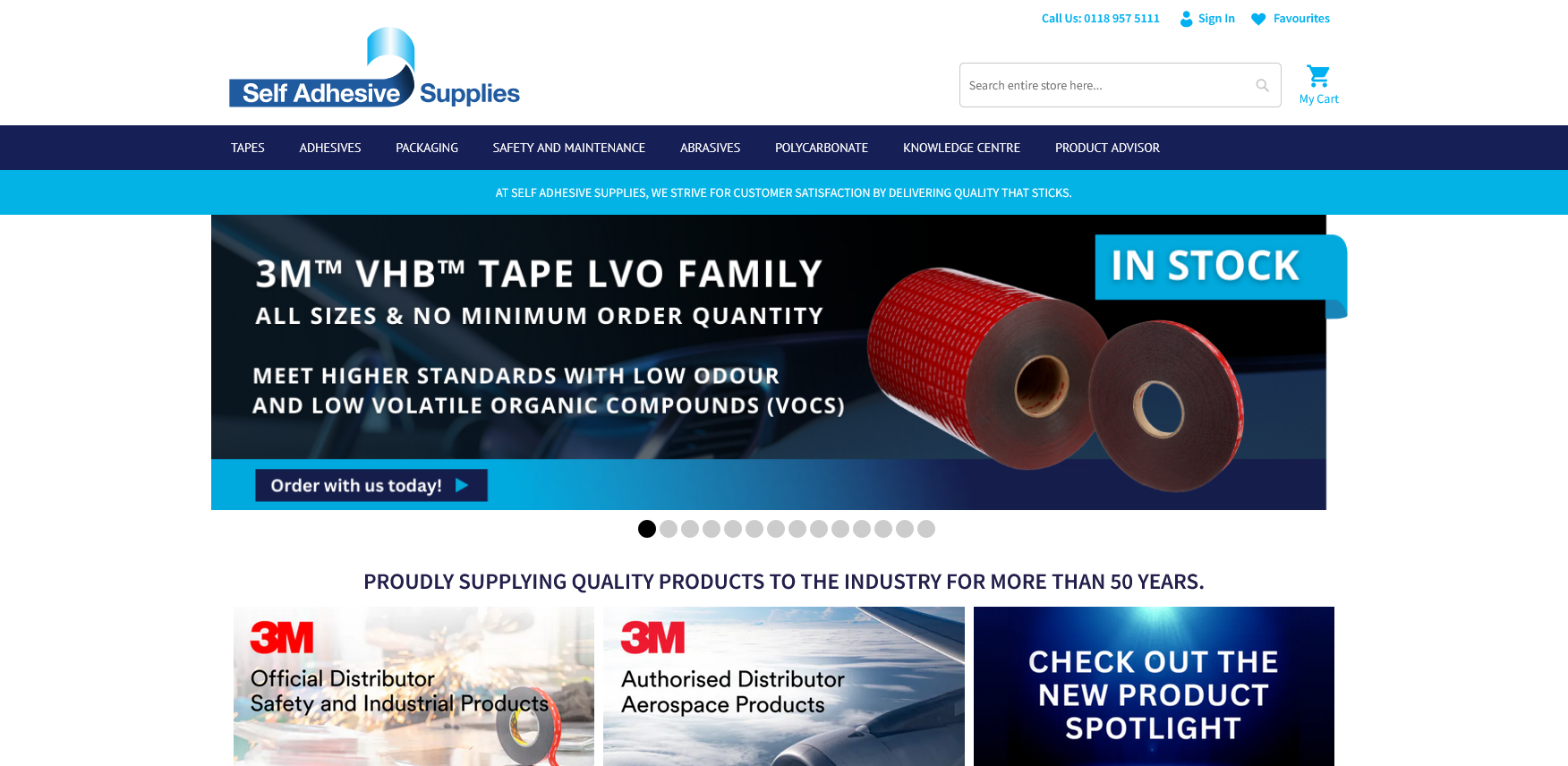Self Adhesive Supplies Website Screenshot 001