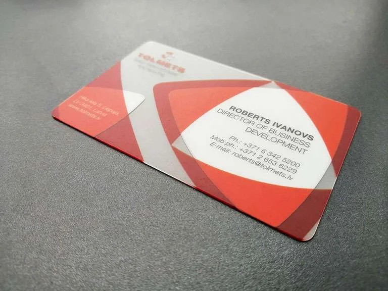 Transparent business cards
