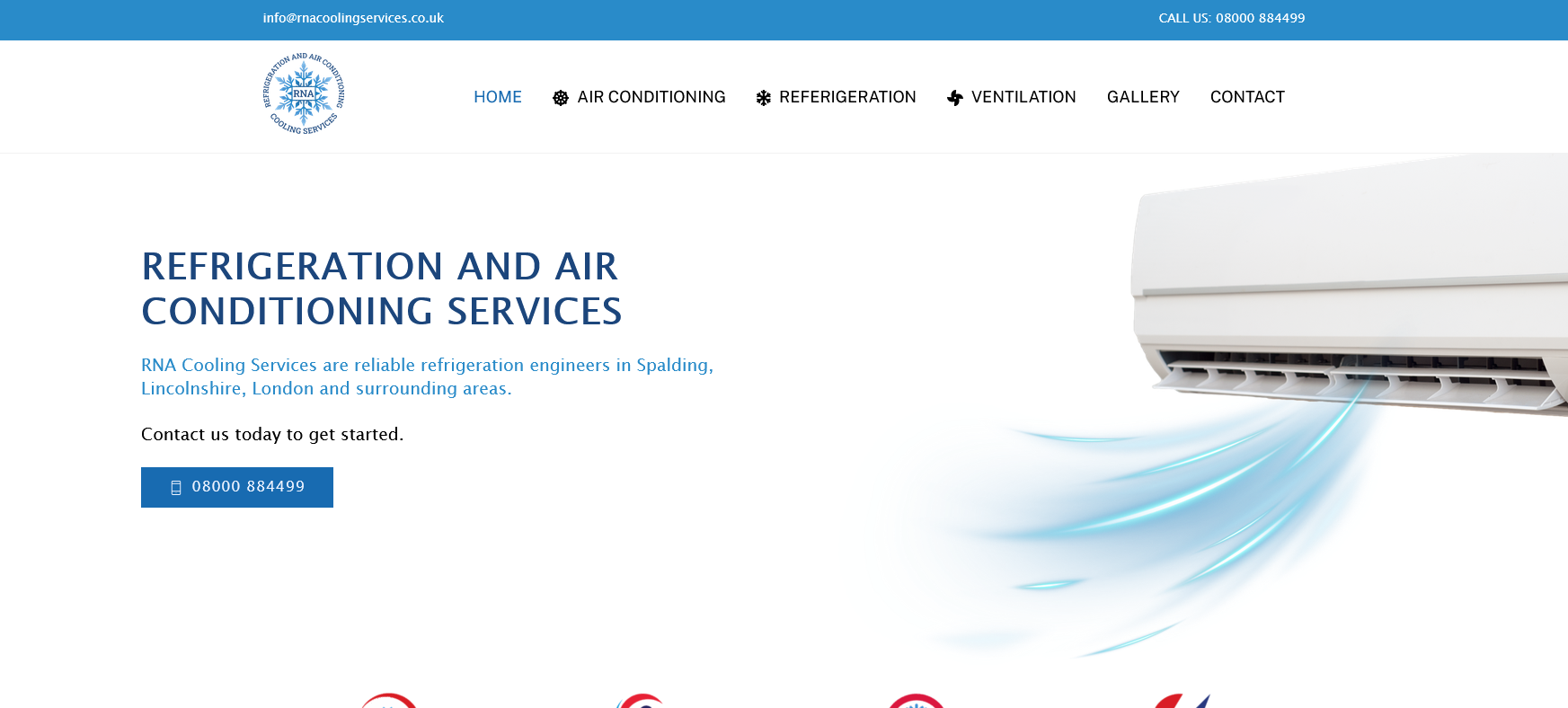 RNA Cooling Services Ltd Website Screenshot 001